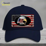 American Flag Eagle Novelty License Plate Hat Cotton / Navy