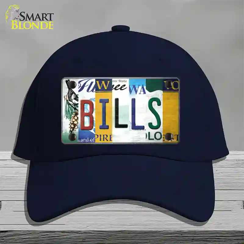 Bills Strip Art Novelty License Plate Hat Tag Cotton / Navy