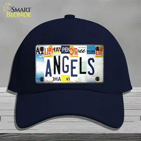 Angels Strip Art Novelty License Plate Hat Tag Cotton / Navy