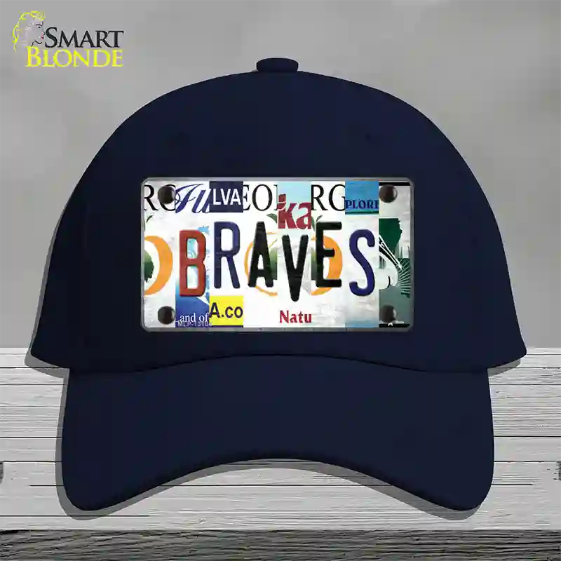 Braves Strip Art Novelty License Plate Hat Tag Cotton / Navy