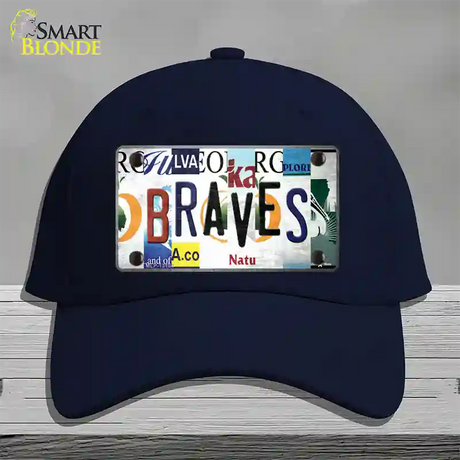 Braves Strip Art Novelty License Plate Hat Tag Cotton / Navy