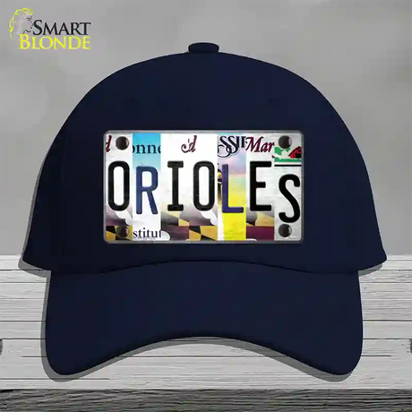 Orioles Strip Art Novelty License Plate Hat Tag Cotton / Navy