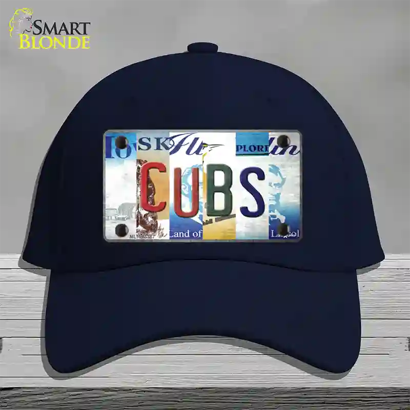 Cubs Strip Art Novelty License Plate Hat Tag Cotton / Navy