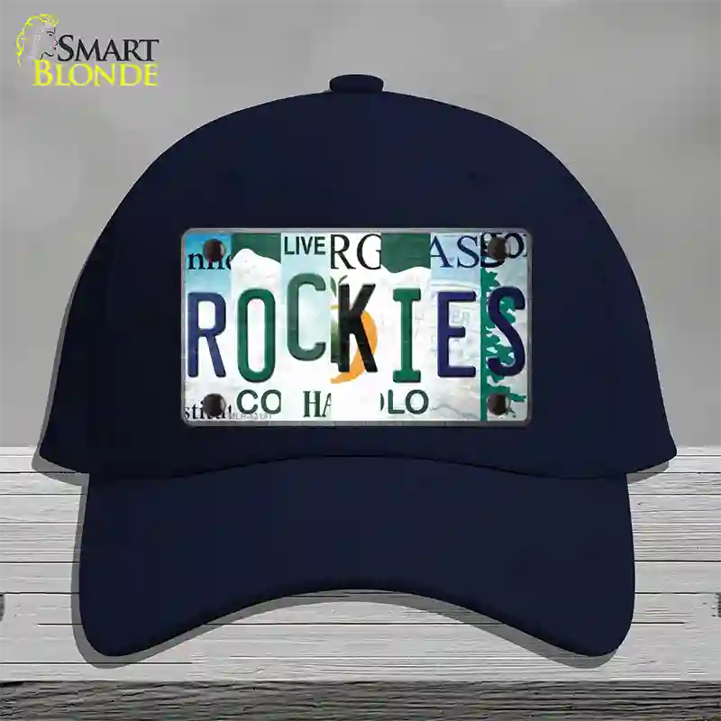 Rockies Strip Art Novelty License Plate Hat Tag Cotton / Navy