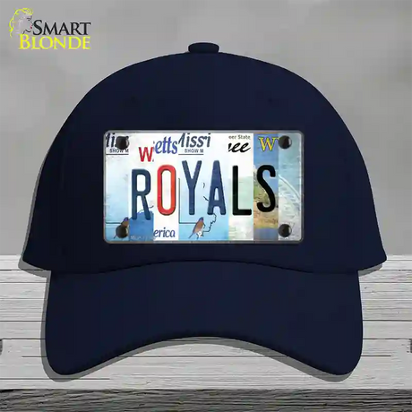 Royals Strip Art Novelty License Plate Hat Tag Cotton / Navy