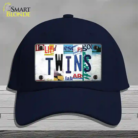 Twins Strip Art Novelty License Plate Hat Tag Cotton / Navy