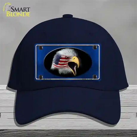 American Flag Eagle Blue Novelty License Plate Hat Cotton / Navy