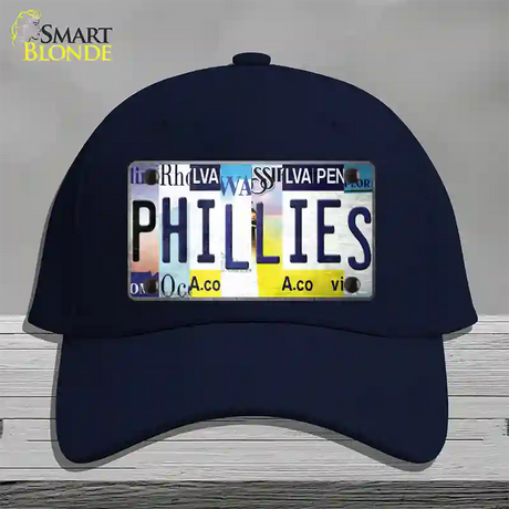 Phillies Strip Art Novelty License Plate Hat Tag Cotton / Navy