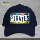 Pirates Strip Art Novelty License Plate Hat Tag Cotton / Navy