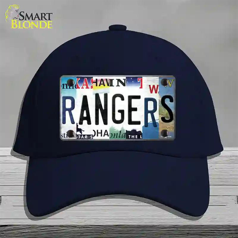 Rangers Strip Art Novelty License Plate Hat Tag Cotton / Navy