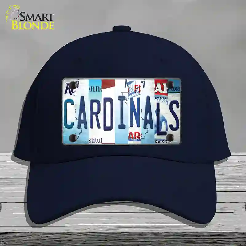 Cardinals Baseball Strip Art Novelty License Plate Hat Tag Cotton / Navy