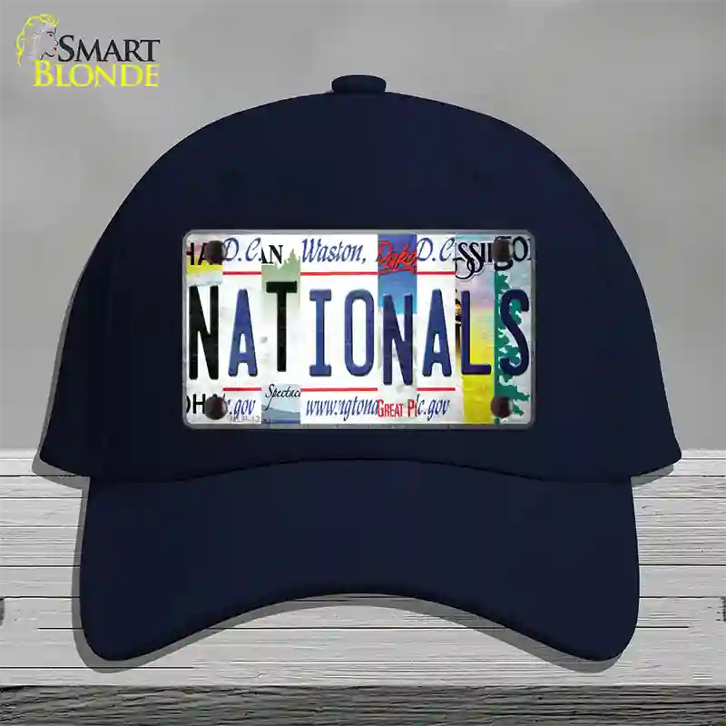 Nationals Strip Art Novelty License Plate Hat Tag Cotton / Navy