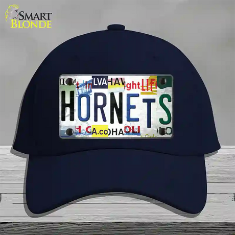 Hornets Strip Art Novelty License Plate Hat Tag Cotton / Navy