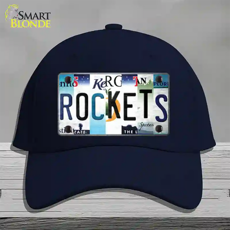 Rockets Strip Art Novelty License Plate Hat Tag Cotton / Navy