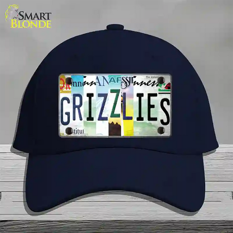 Grizzlies Strip Art Novelty License Plate Hat Tag Cotton / Navy