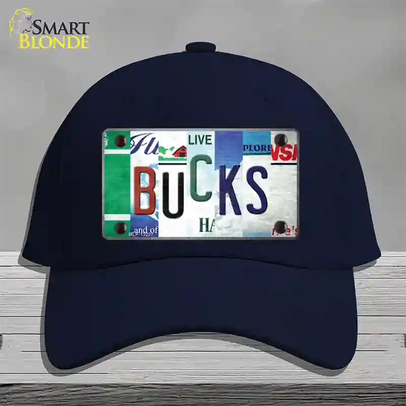 Bucks Strip Art Novelty License Plate Hat Tag Cotton / Navy