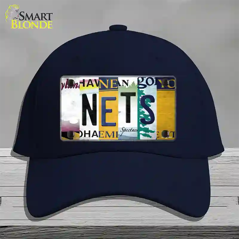 Nets Strip Art Novelty License Plate Hat Tag Cotton / Navy