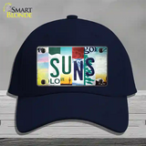 Suns Strip Art Novelty License Plate Hat Tag Cotton / Navy