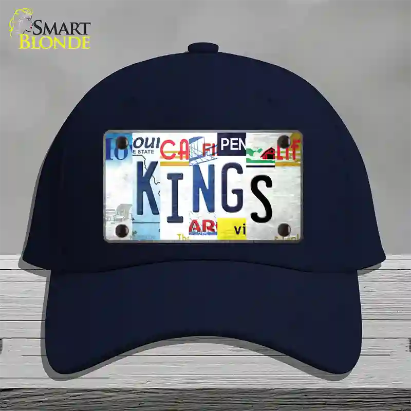 Kings Strip Art Novelty License Plate Hat Tag Cotton / Navy