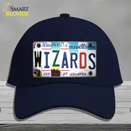 Wizards Strip Art Novelty License Plate Hat Tag Cotton / Navy