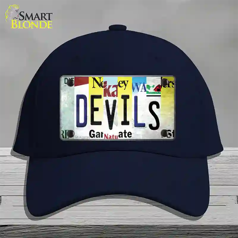 Devils Strip Art Novelty License Plate Hat Tag Cotton / Navy