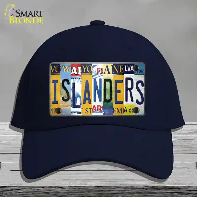 Islanders Strip Art Novelty License Plate Hat Tag Cotton / Navy