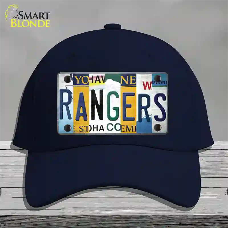 Rangers Hockey Strip Art Novelty License Plate Hat Tag Cotton / Navy