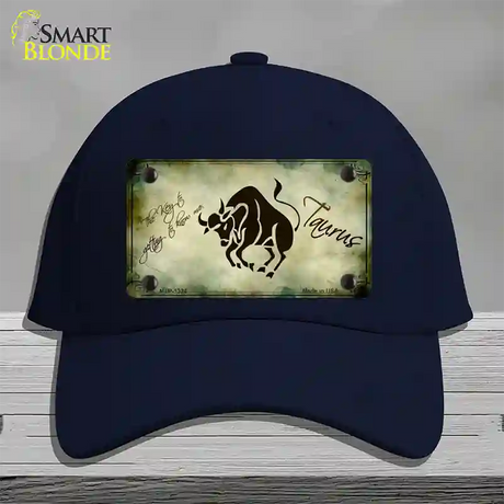 Taurus Zodiac Novelty License Plate Hat Cotton / Navy