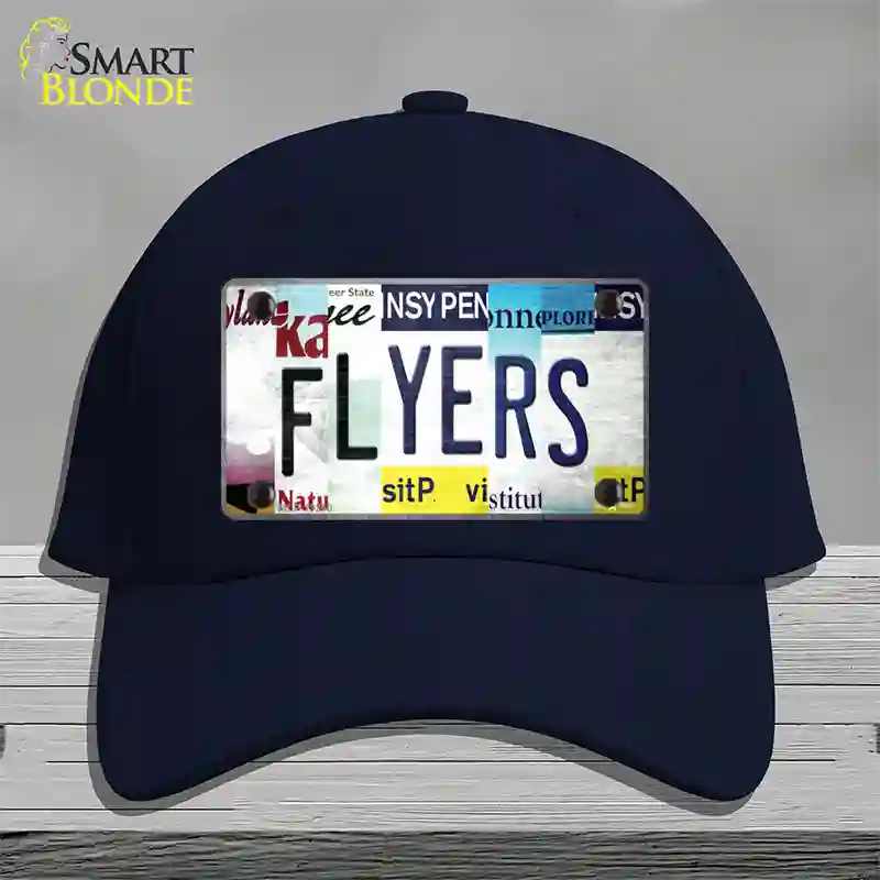 Flyers Strip Art Novelty License Plate Hat Tag Cotton / Navy