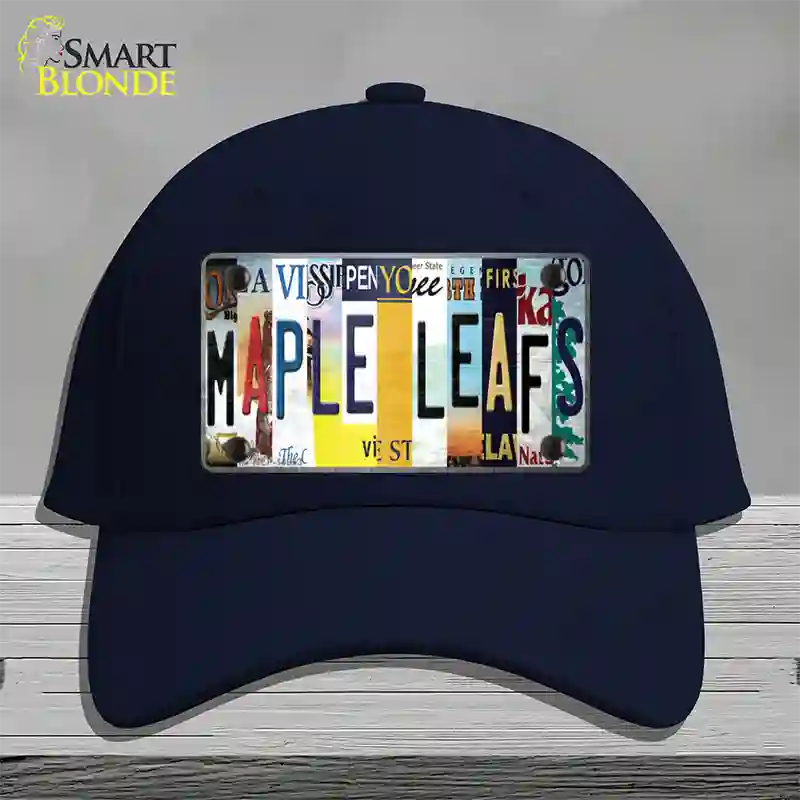 Maple Leafs Strip Art Novelty License Plate Hat Tag Cotton / Navy