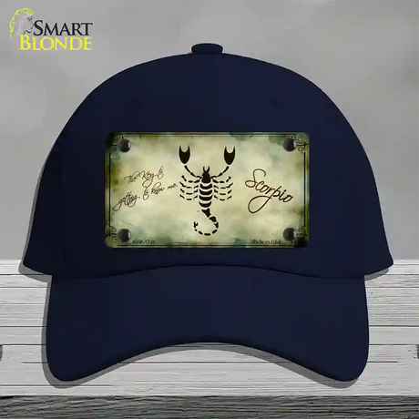 Scorpio Zodiac Novelty License Plate Hat Cotton / Navy