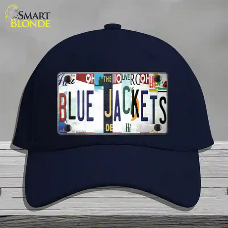 Blue Jackets Strip Art Novelty License Plate Hat Tag Cotton / Navy