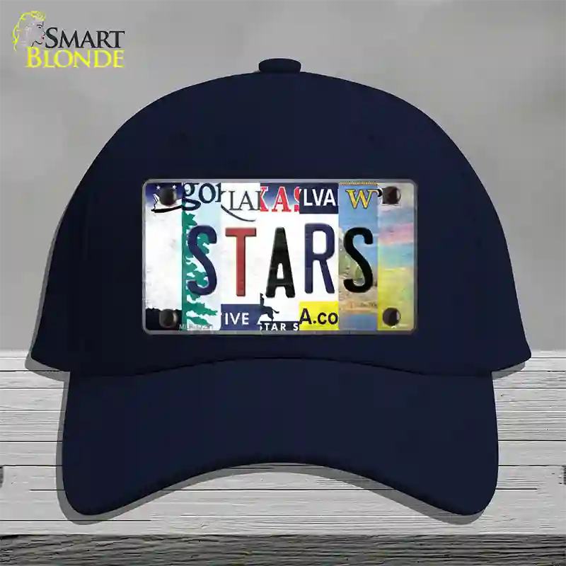 Stars Strip Art Novelty License Plate Hat Tag Cotton / Navy