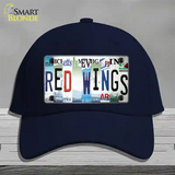 Red Wings Strip Art Novelty License Plate Hat Tag Cotton / Navy