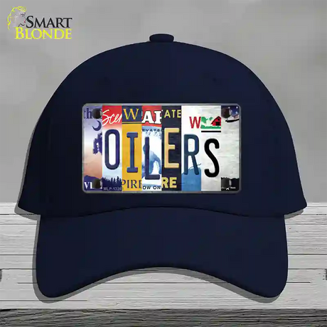 Oilers Strip Art Novelty License Plate Hat Tag Cotton / Navy