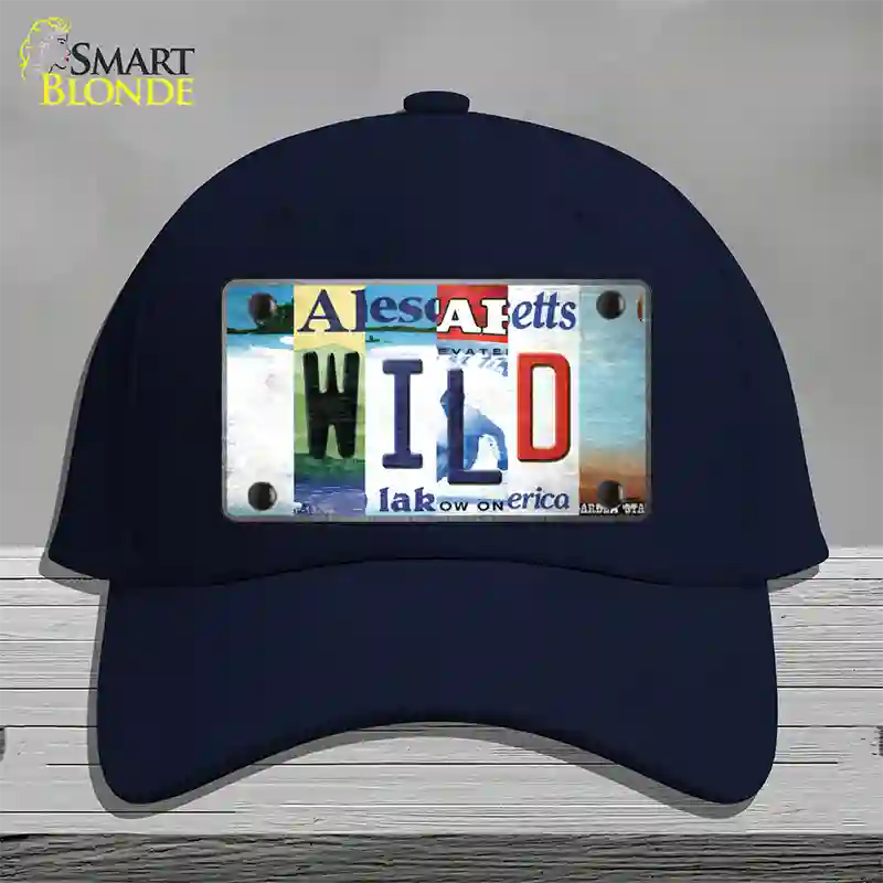 Wild Strip Art Novelty License Plate Hat Tag Cotton / Navy