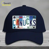 Canucks Strip Art Novelty License Plate Hat Tag Cotton / Navy