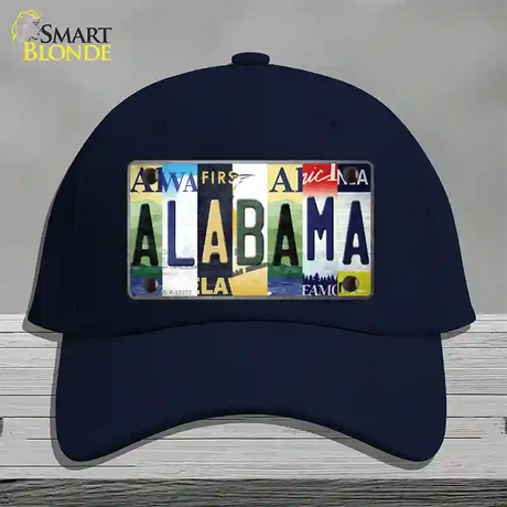 Alabama Strip Art Novelty License Plate Hat Tag Cotton / Navy