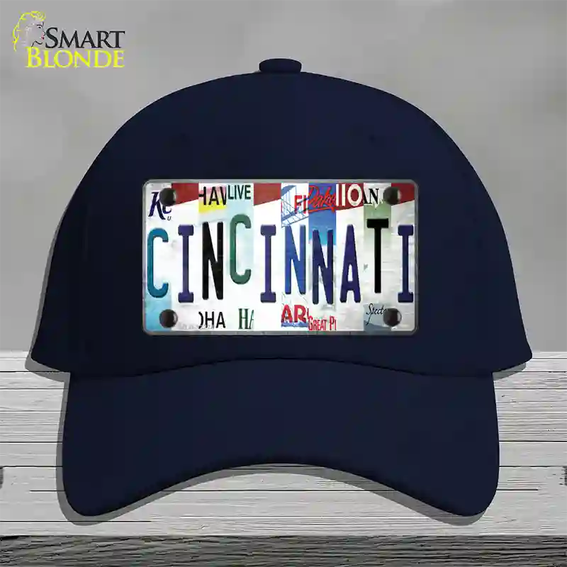 Cincinnati Strip Art Novelty License Plate Hat Tag Cotton / Navy