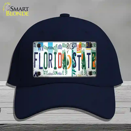 Florida State Strip Art Novelty License Plate Hat Tag Cotton / Navy