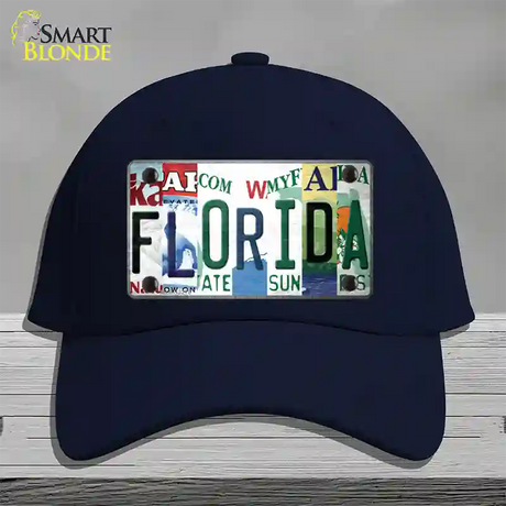 Florida Strip Art Novelty License Plate Hat Tag Cotton / Navy