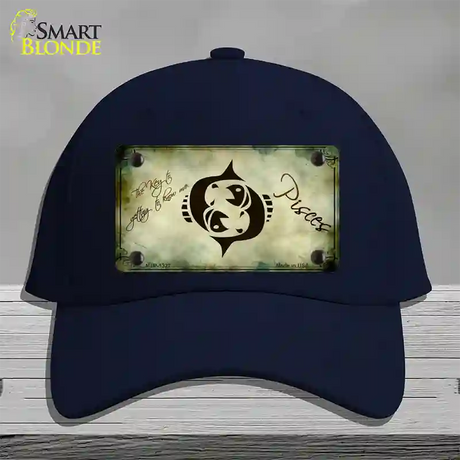 Pisces Zodiac Novelty License Plate Hat Cotton / Navy