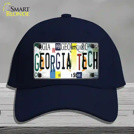 Georgia Tech Strip Art Novelty License Plate Hat Tag Cotton / Navy