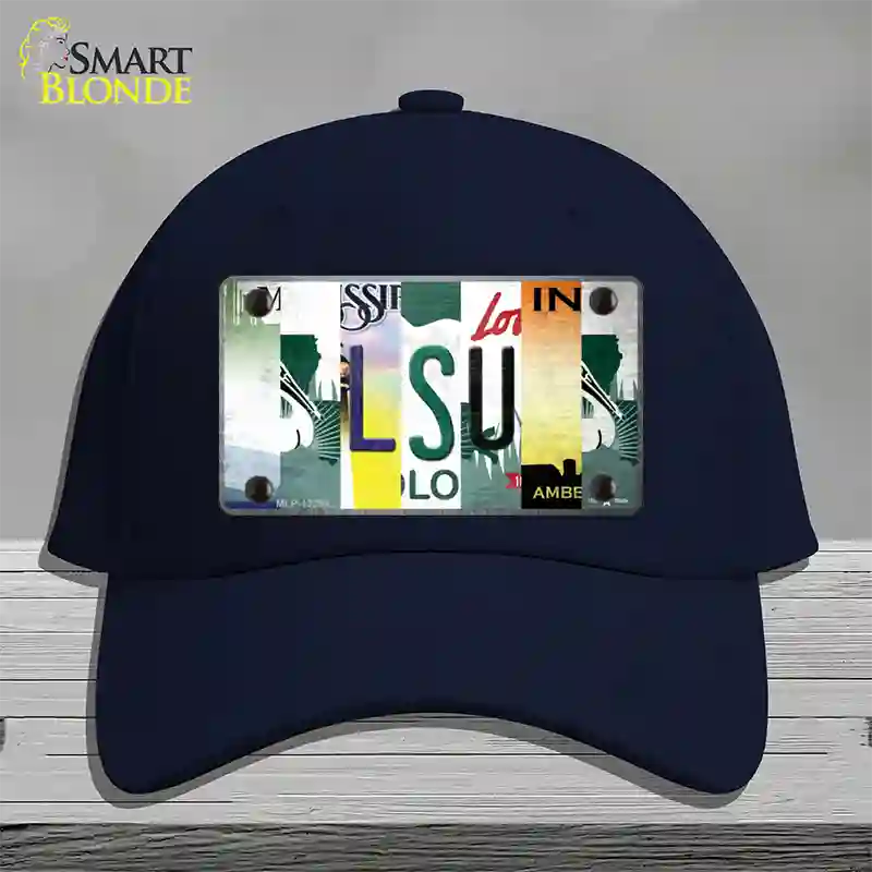 LSU Strip Art Novelty License Plate Hat Tag Cotton / Navy