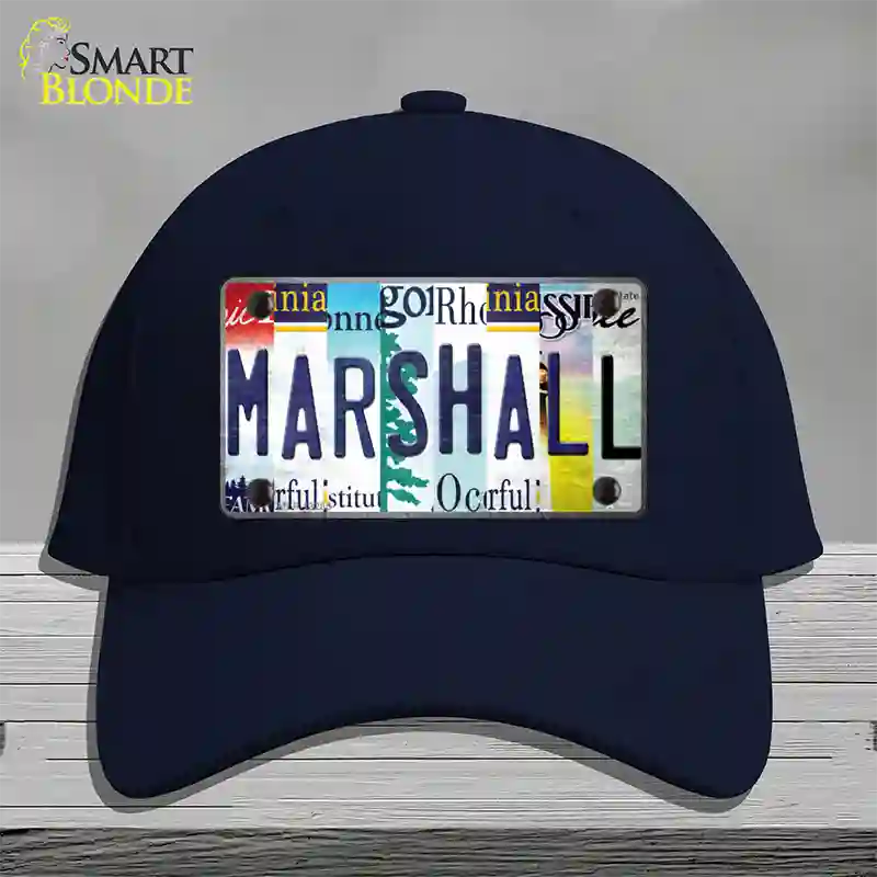 Marshall Strip Art Novelty License Plate Hat Tag Cotton / Navy