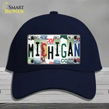 Michigan Strip Art Novelty License Plate Hat Tag Cotton / Navy