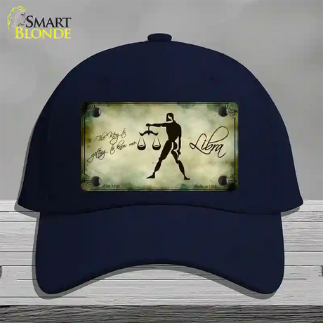 Libra Zodiac Novelty License Plate Hat Cotton / Navy