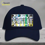 Mississippi State Strip Art Novelty License Plate Hat Tag Cotton / Navy