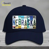 Nebraska Strip Art Novelty License Plate Hat Tag Cotton / Navy