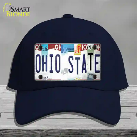 Ohio State Strip Art Novelty License Plate Hat Tag Cotton / Navy